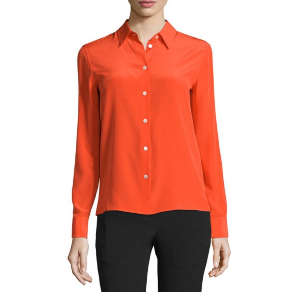 Rag & Bone 100% Silk Poppy Blouse in Sunburst